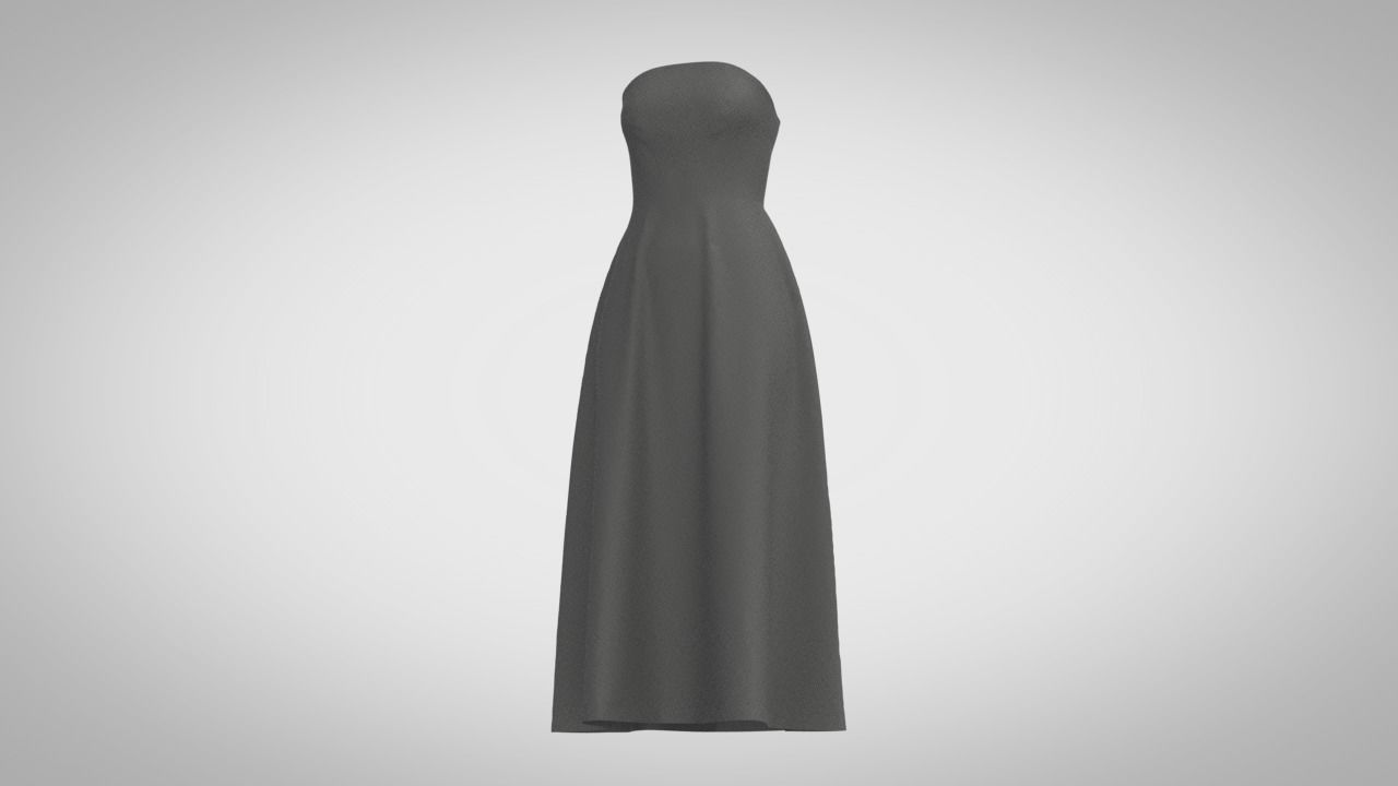 Strapless Dress 3D model_8