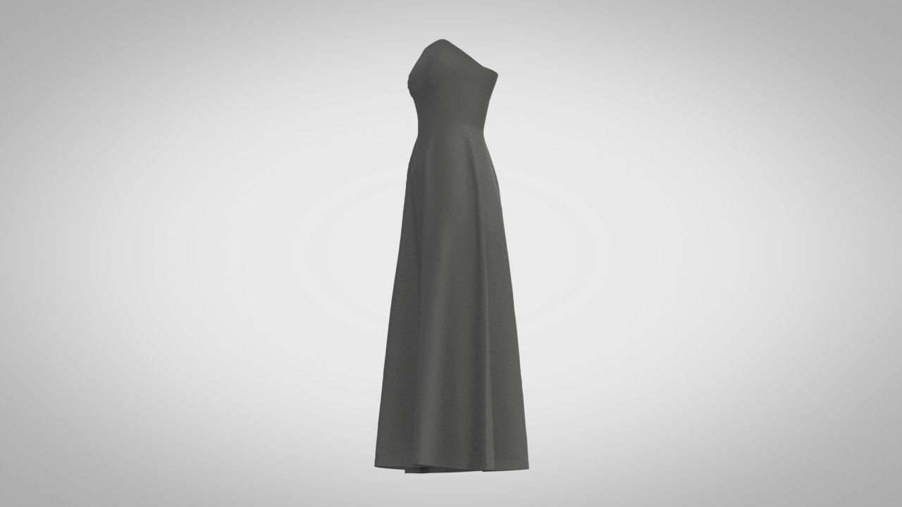 Strapless Dress 3D model_7