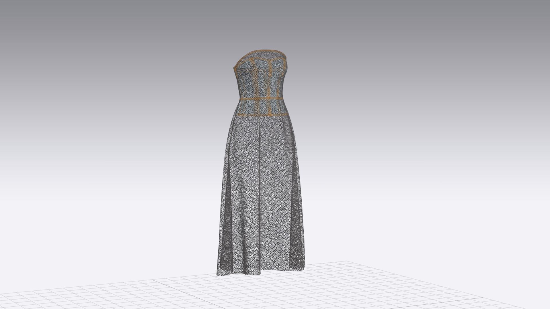 Strapless Dress 3D model_13