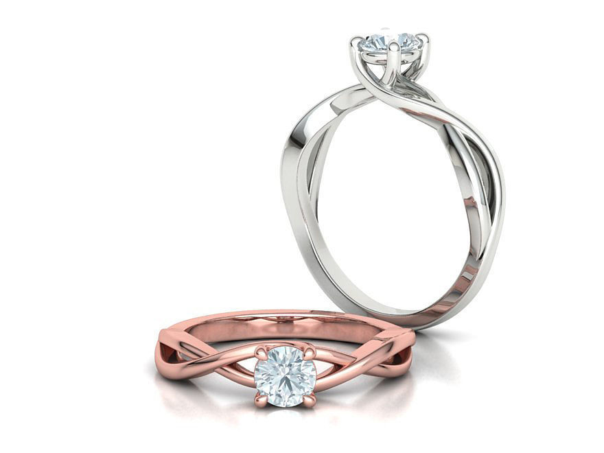 Trellis Solitaire Engagement Rings  Half Carat and One Carat  3D Model Collection_68