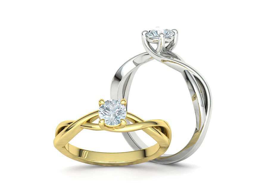 Trellis Solitaire Engagement Rings  Half Carat and One Carat  3D Model Collection_63