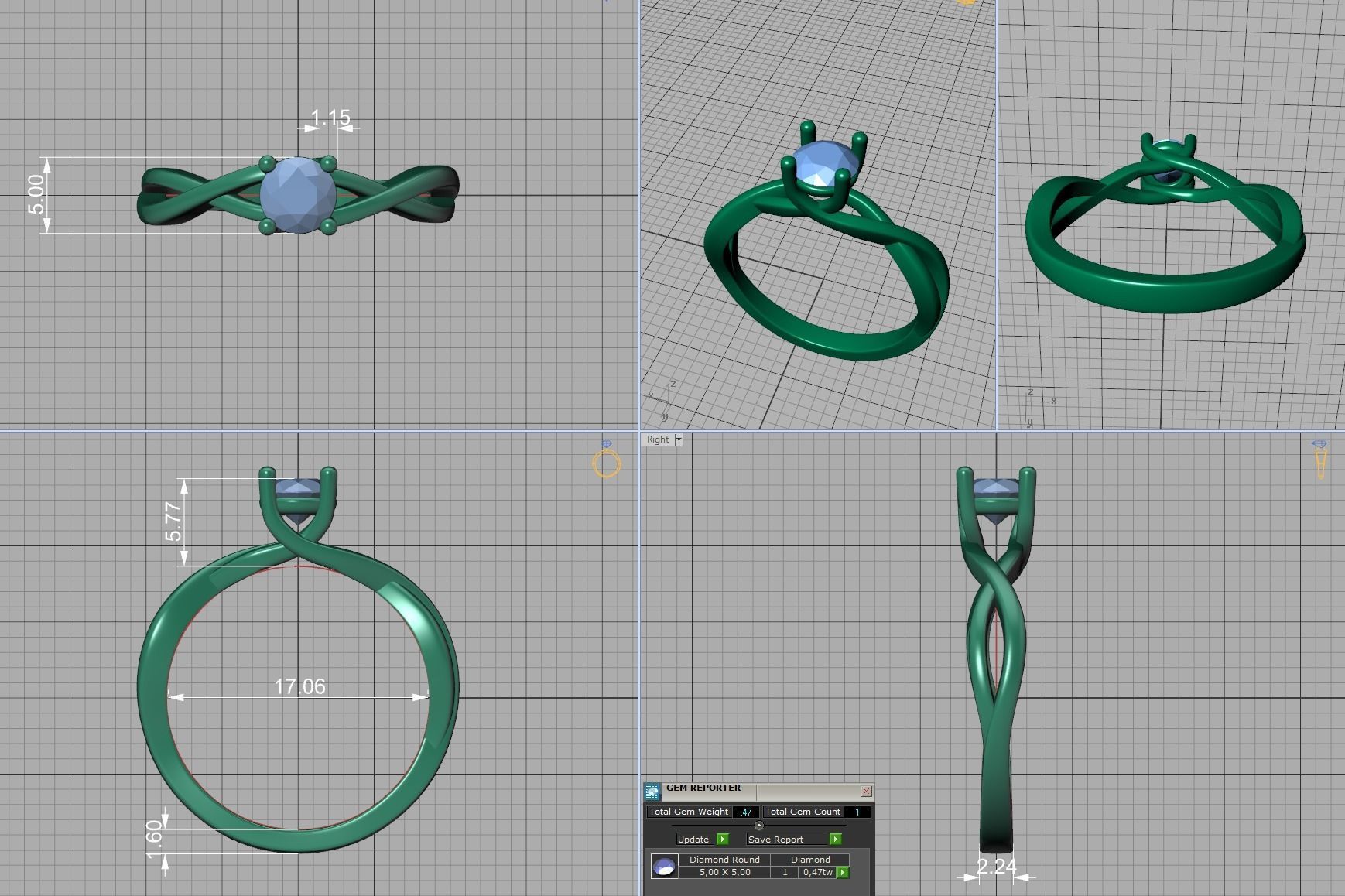 Trellis Solitaire Engagement Rings  Half Carat and One Carat  3D Model Collection_56