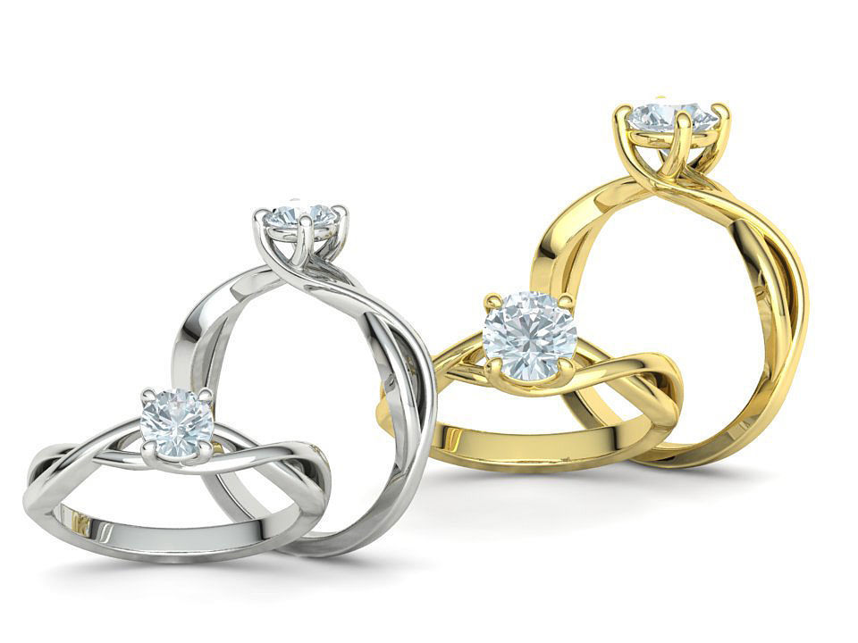 Trellis Solitaire Engagement Rings  Half Carat and One Carat  3D Model Collection_2