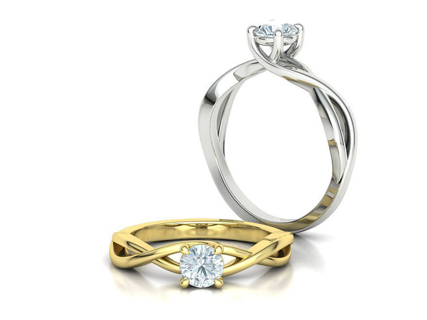 Trellis Solitaire Engagement Rings  Half Carat and One Carat  3D Model Collection_66