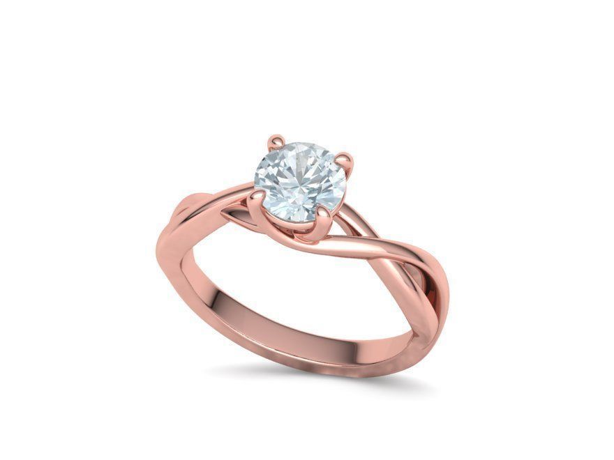 Trellis Solitaire Engagement Rings  Half Carat and One Carat  3D Model Collection_13