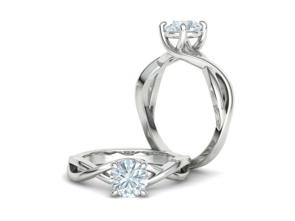 Trellis Solitaire Engagement Rings  Half Carat and One Carat  3D Model Collection_9