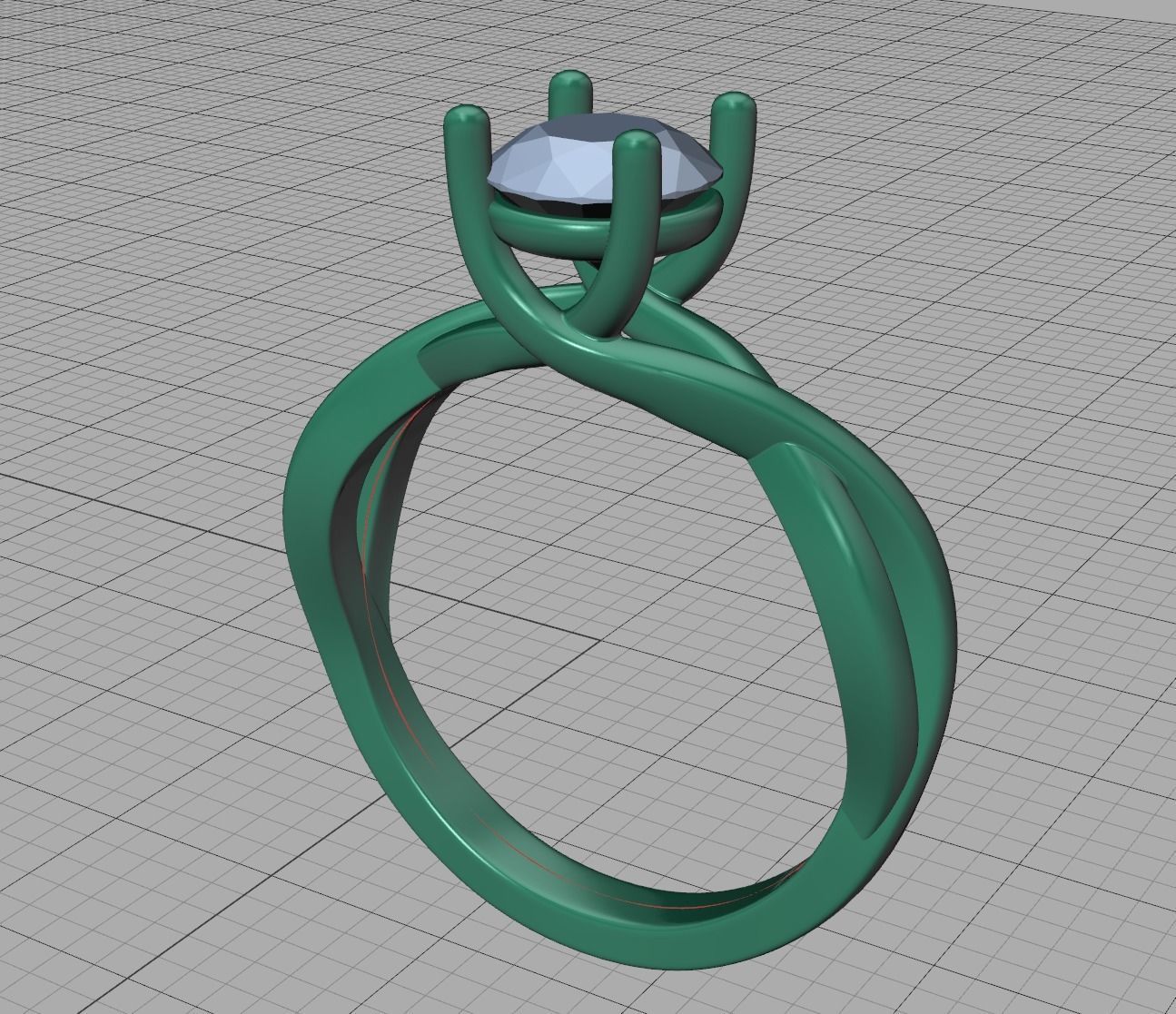 Trellis Solitaire Engagement Rings  Half Carat and One Carat  3D Model Collection_26