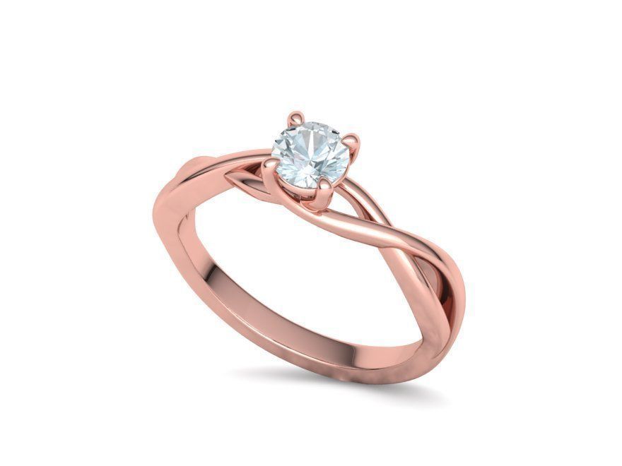 Trellis Solitaire Engagement Rings  Half Carat and One Carat  3D Model Collection_47
