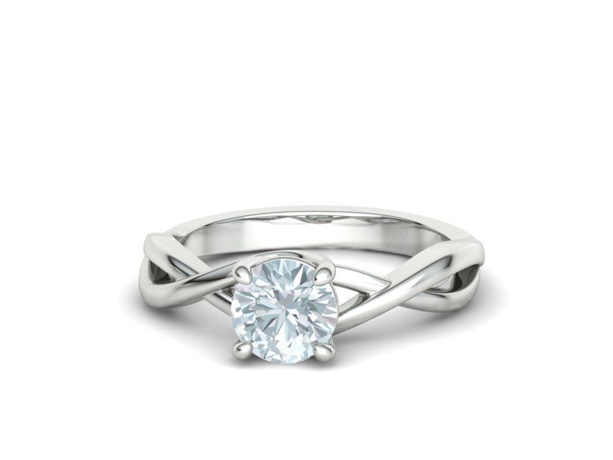 Trellis Solitaire Engagement Rings  Half Carat and One Carat  3D Model Collection_12