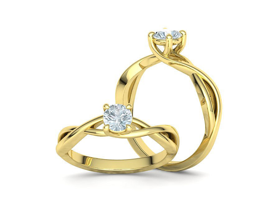 Trellis Solitaire Engagement Rings  Half Carat and One Carat  3D Model Collection_69