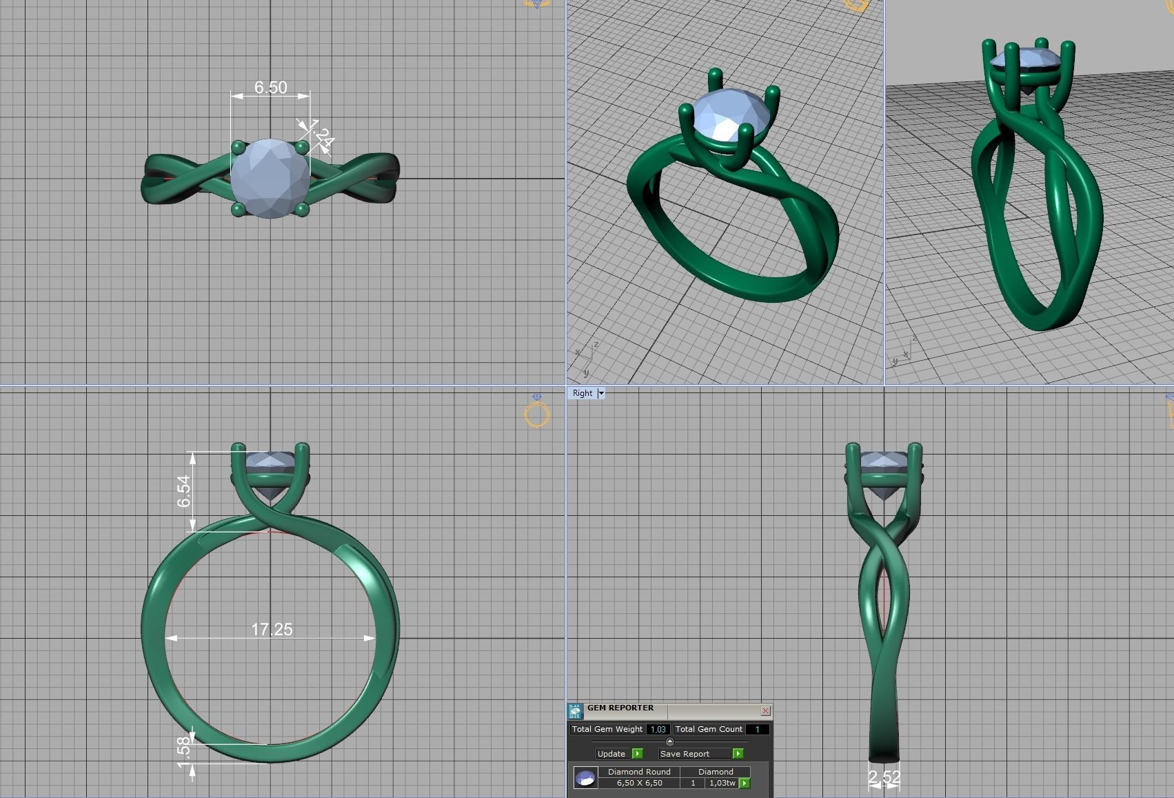 Trellis Solitaire Engagement Rings  Half Carat and One Carat  3D Model Collection_23