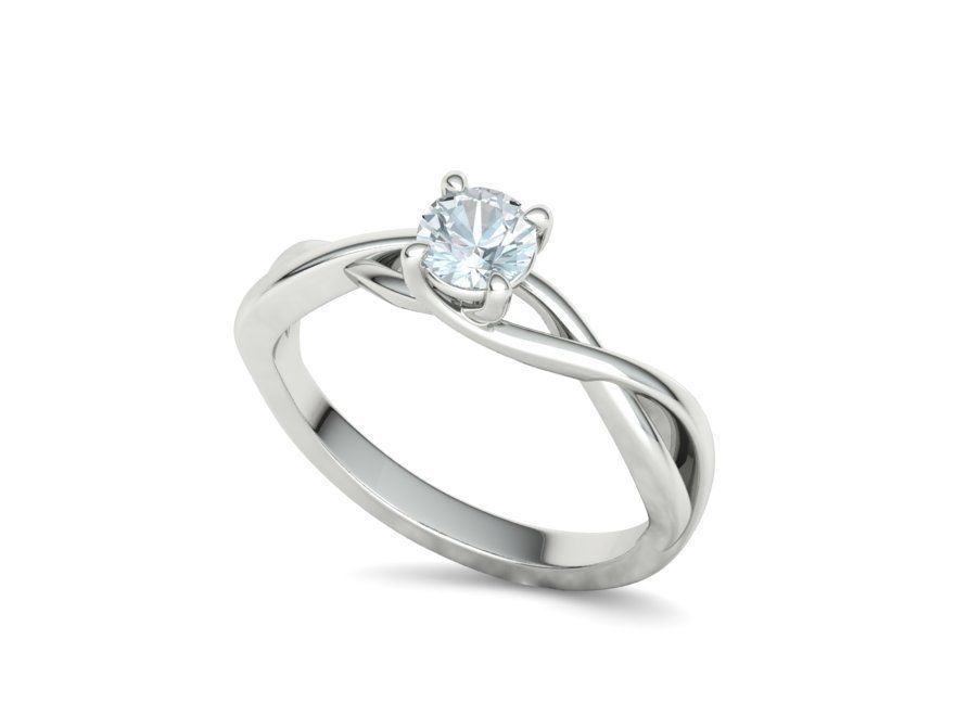 Trellis Solitaire Engagement Rings  Half Carat and One Carat  3D Model Collection_49