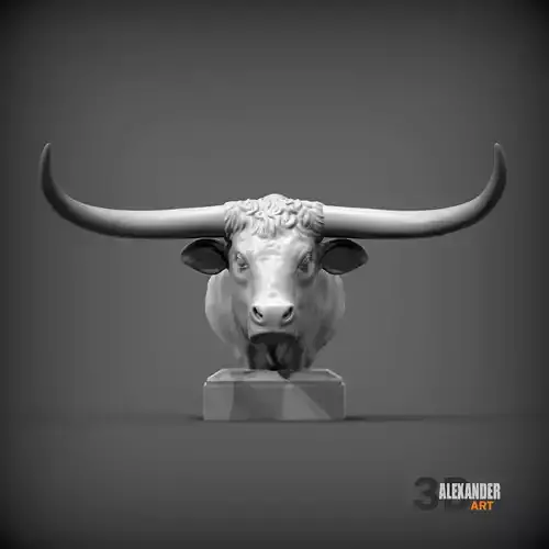 Texas Longhorn Bust 3D print model