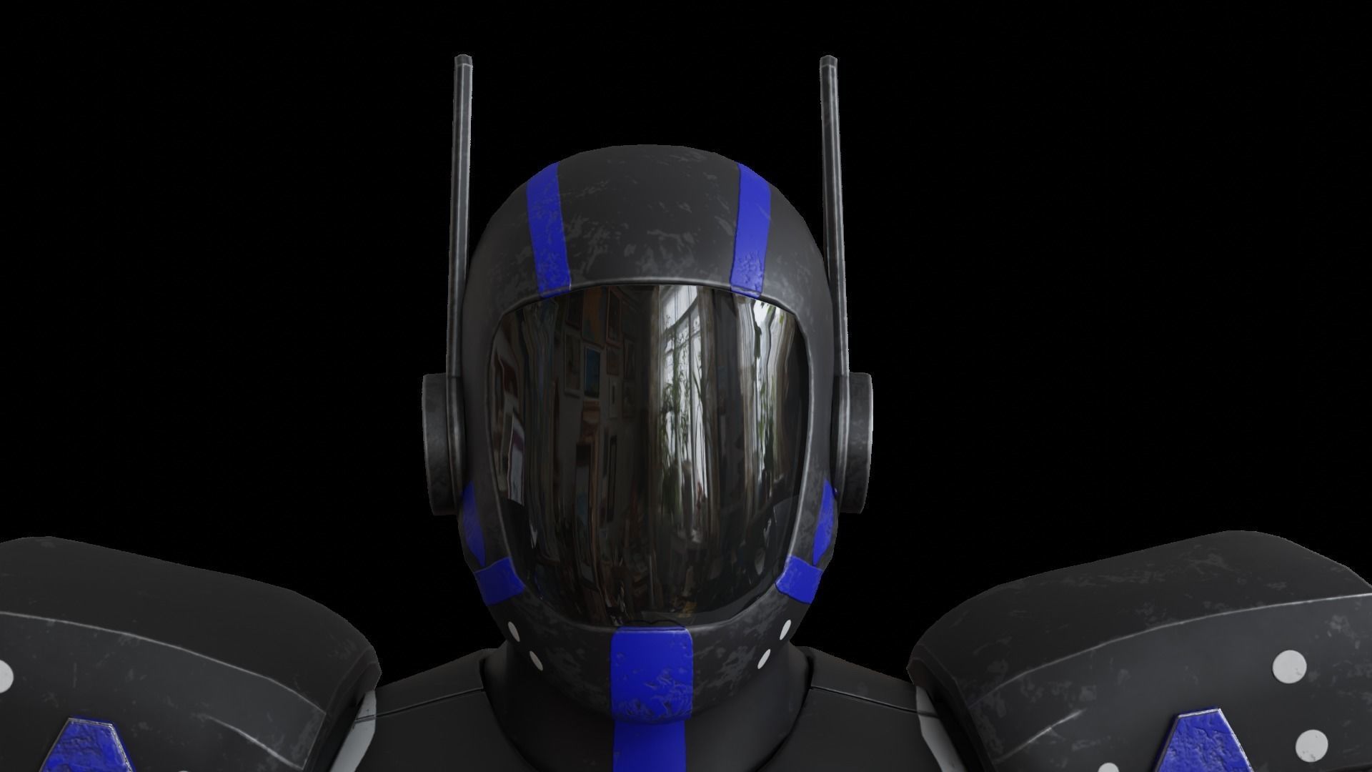 High-quality blue robot model  3D model_1