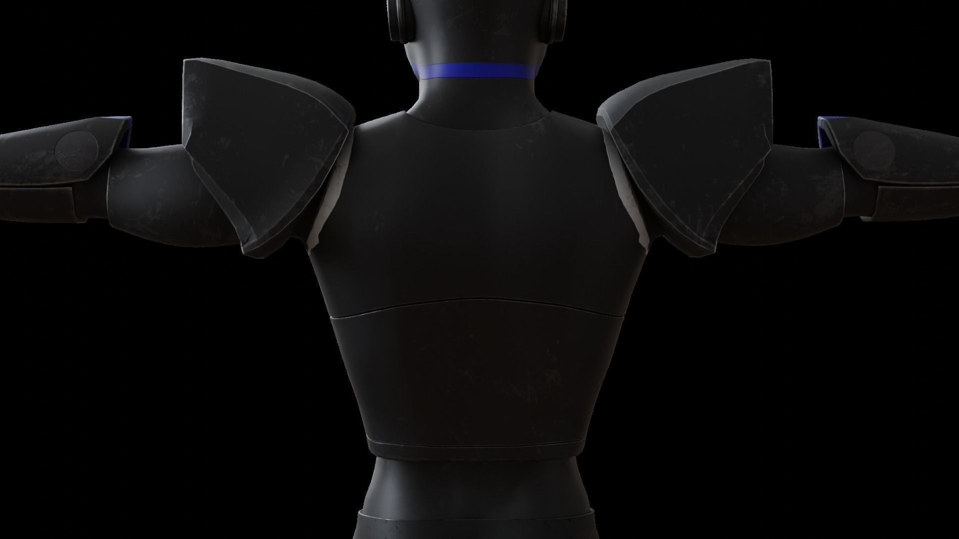 High-quality blue robot model  3D model_7