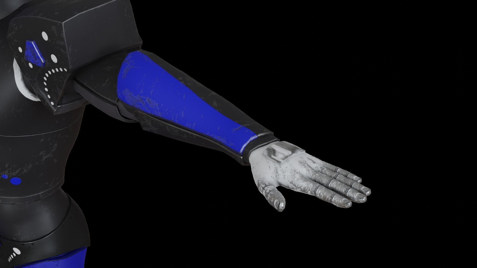 High-quality blue robot model  3D model_4