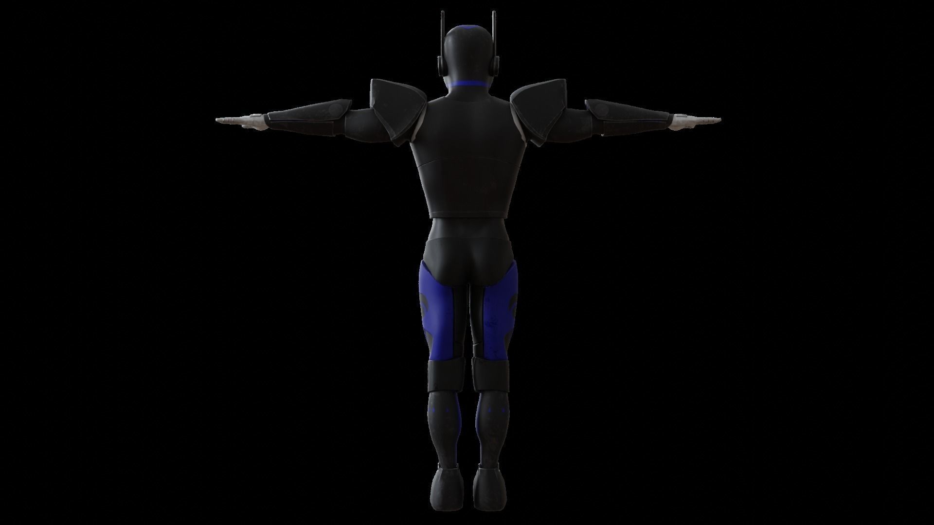 High-quality blue robot model  3D model_14