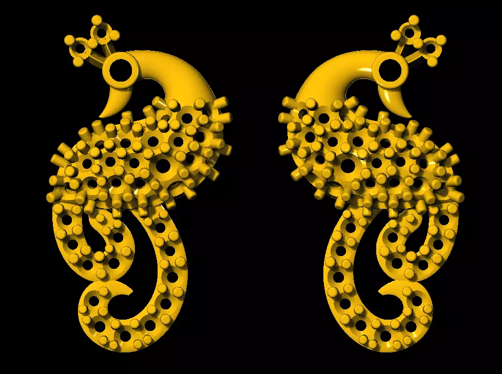 Tops earrings   3D print model_0