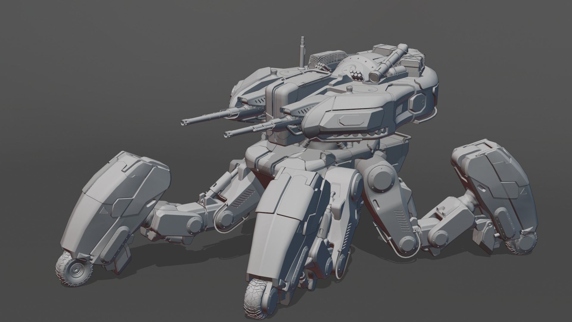 Walking tank TAMT2 3D model_0