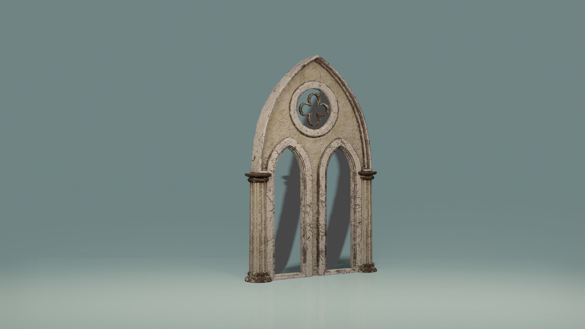 Gotic Window Set Low-poly 3D model_12