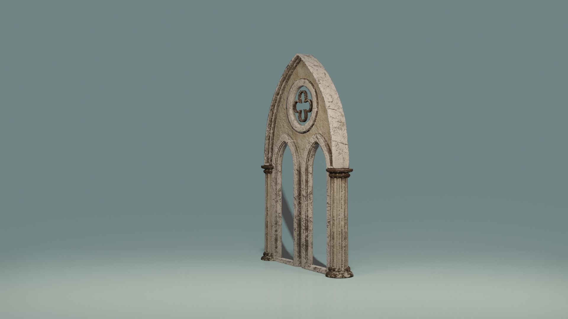Gotic Window Set Low-poly 3D model_13