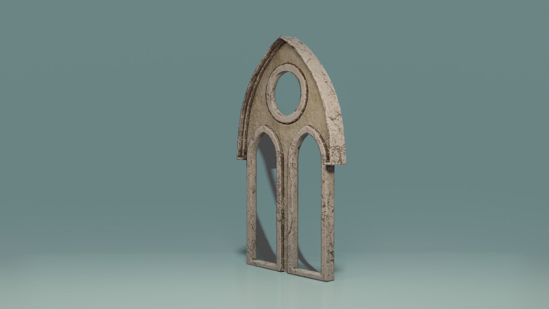 Gotic Window Set Low-poly 3D model_10