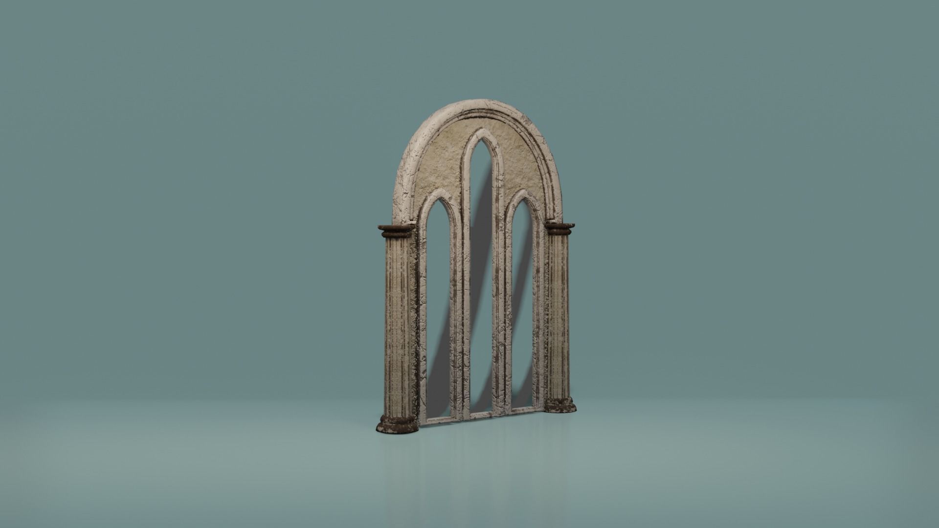 Gotic Window Set Low-poly 3D model_4