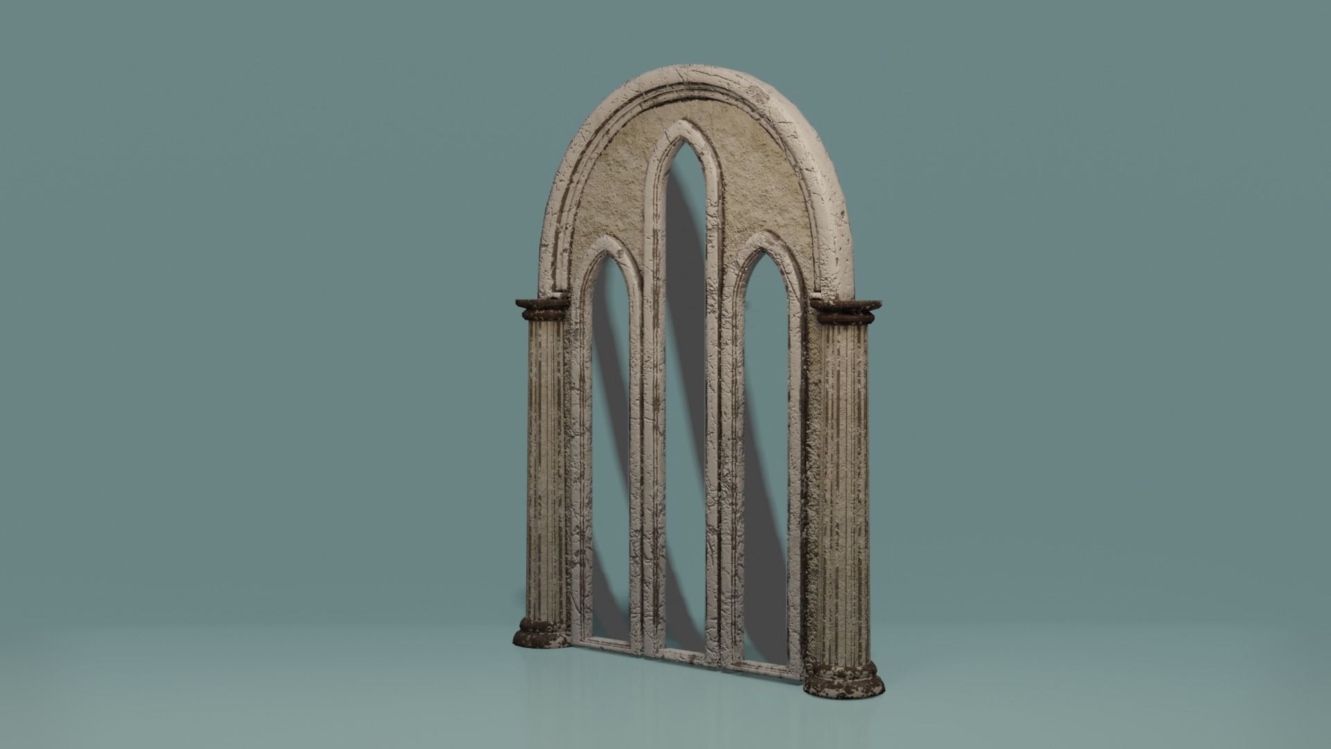 Gotic Window Set Low-poly 3D model_3
