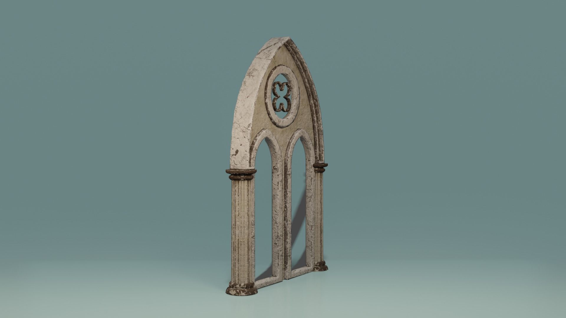 Gotic Window Set Low-poly 3D model_6