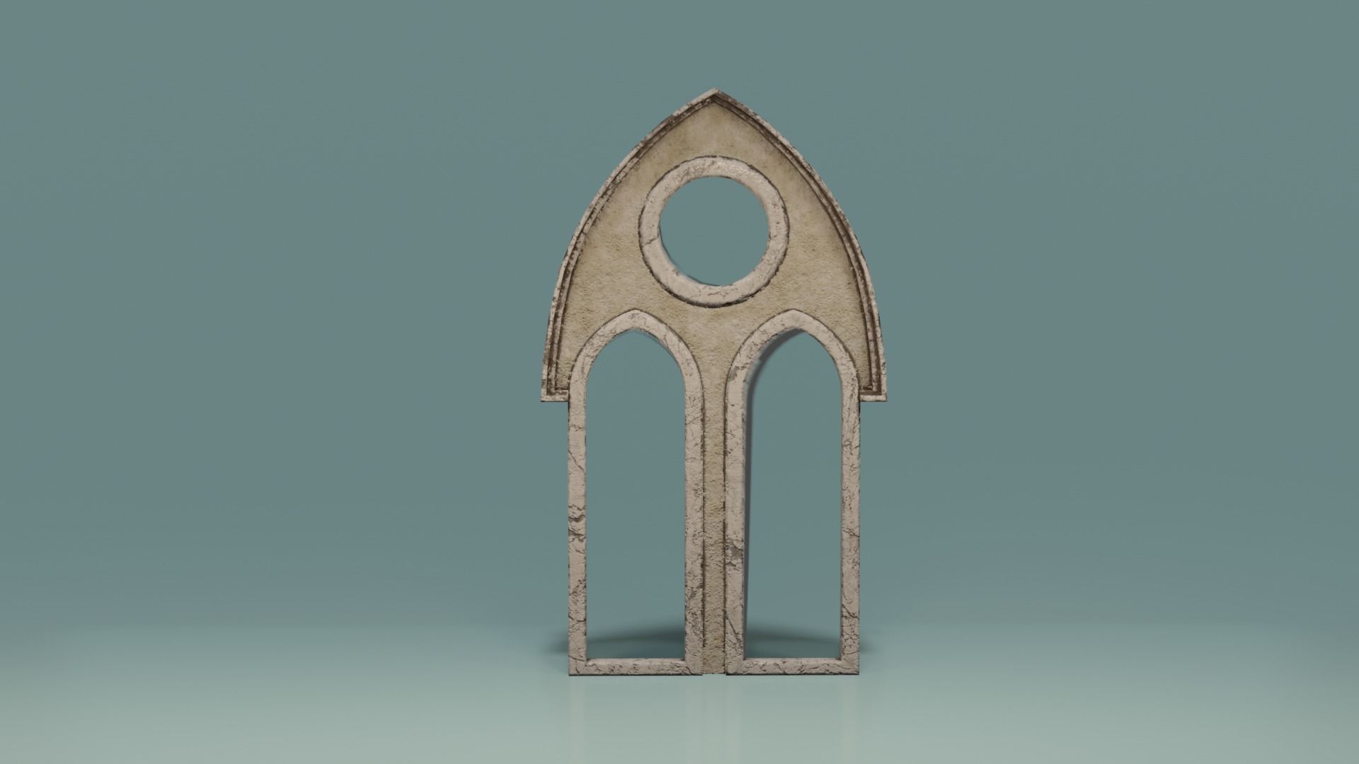 Gotic Window Set Low-poly 3D model_8