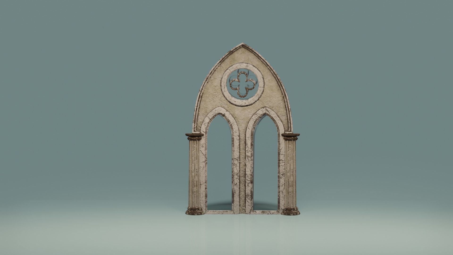 Gotic Window Set Low-poly 3D model_11
