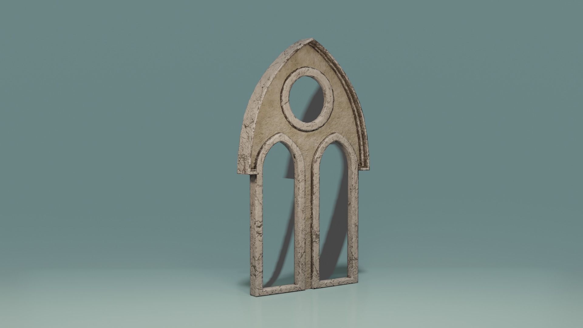 Gotic Window Set Low-poly 3D model_9