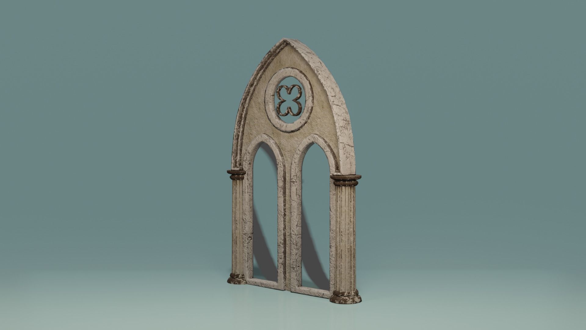 Gotic Window Set Low-poly 3D model_7