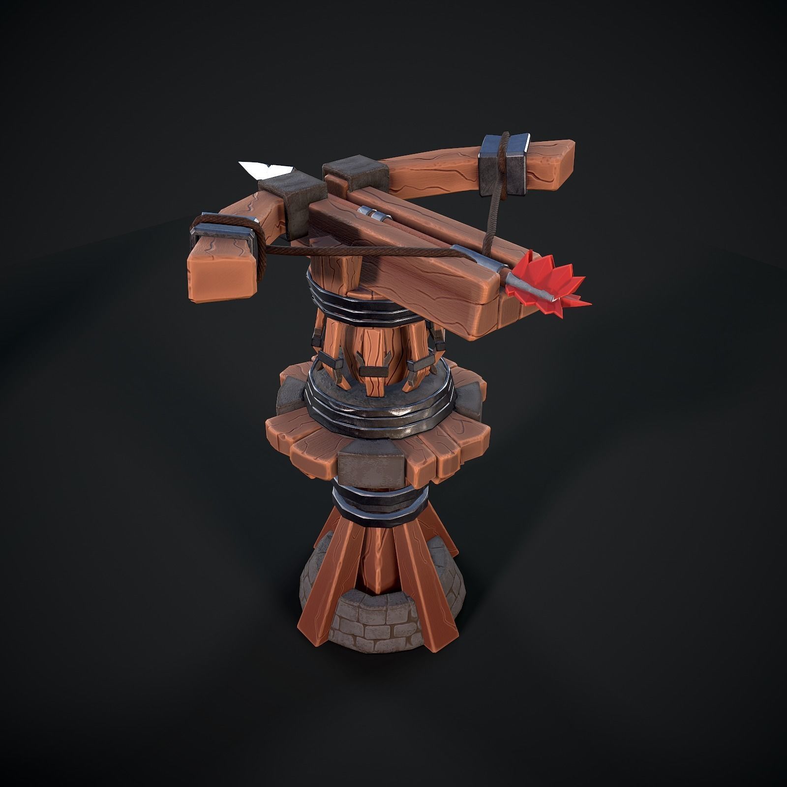 Tower Crossbow Low-poly 3D model_5