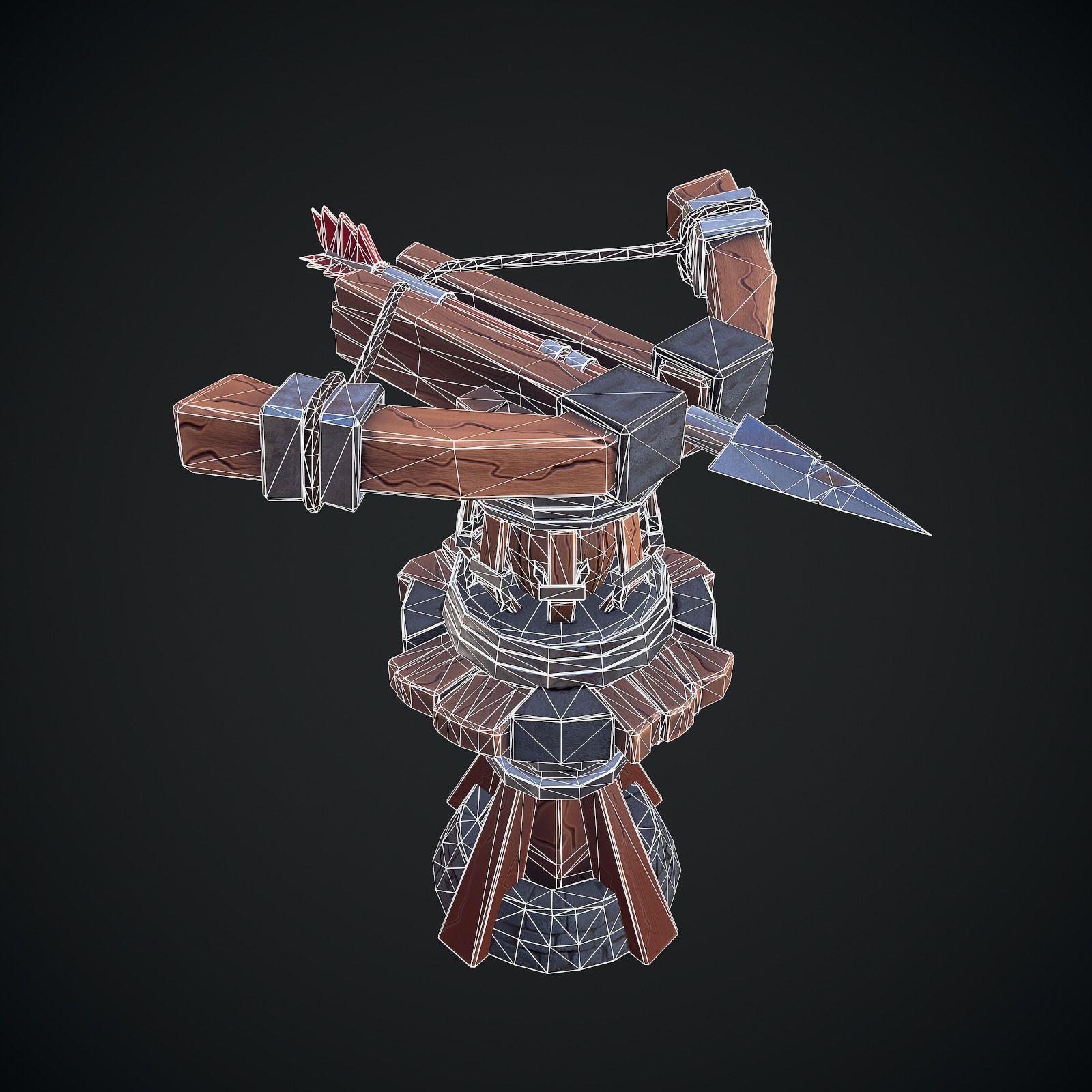 Tower Crossbow Low-poly 3D model_6