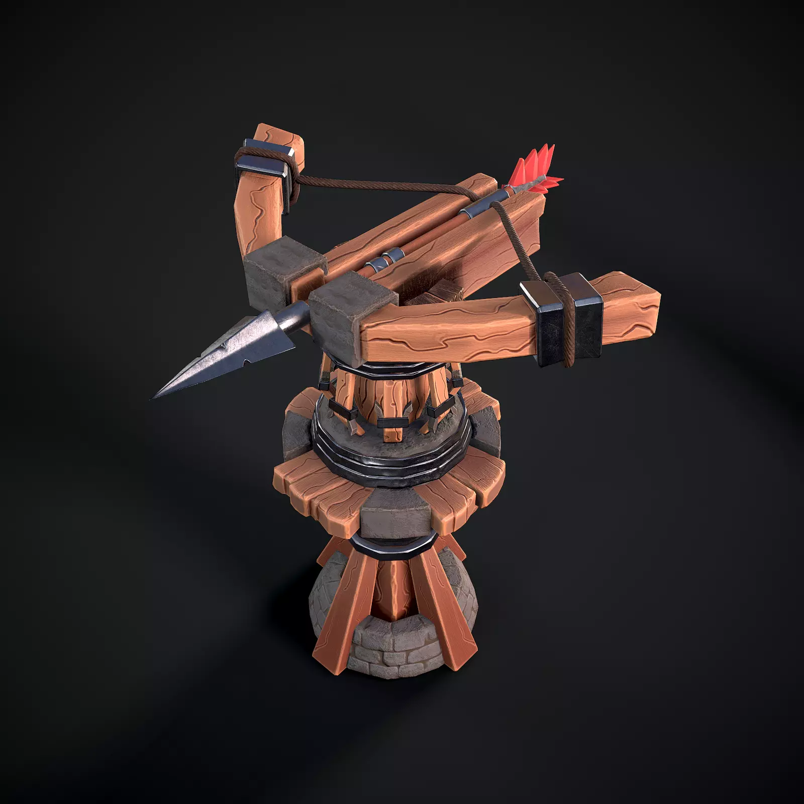 Tower Crossbow Low-poly 3D model_0