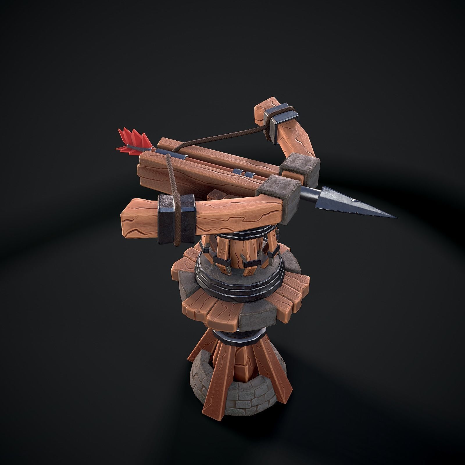 Tower Crossbow Low-poly 3D model_3