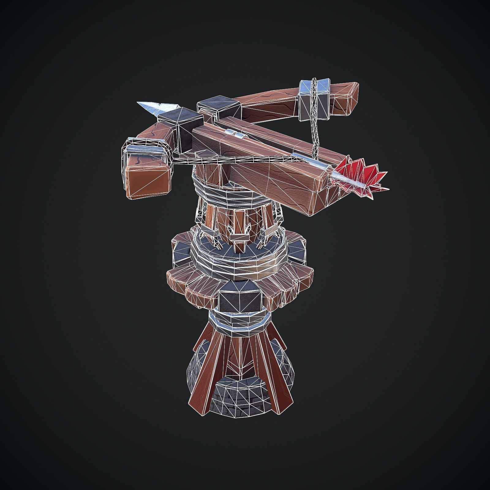 Tower Crossbow Low-poly 3D model_7