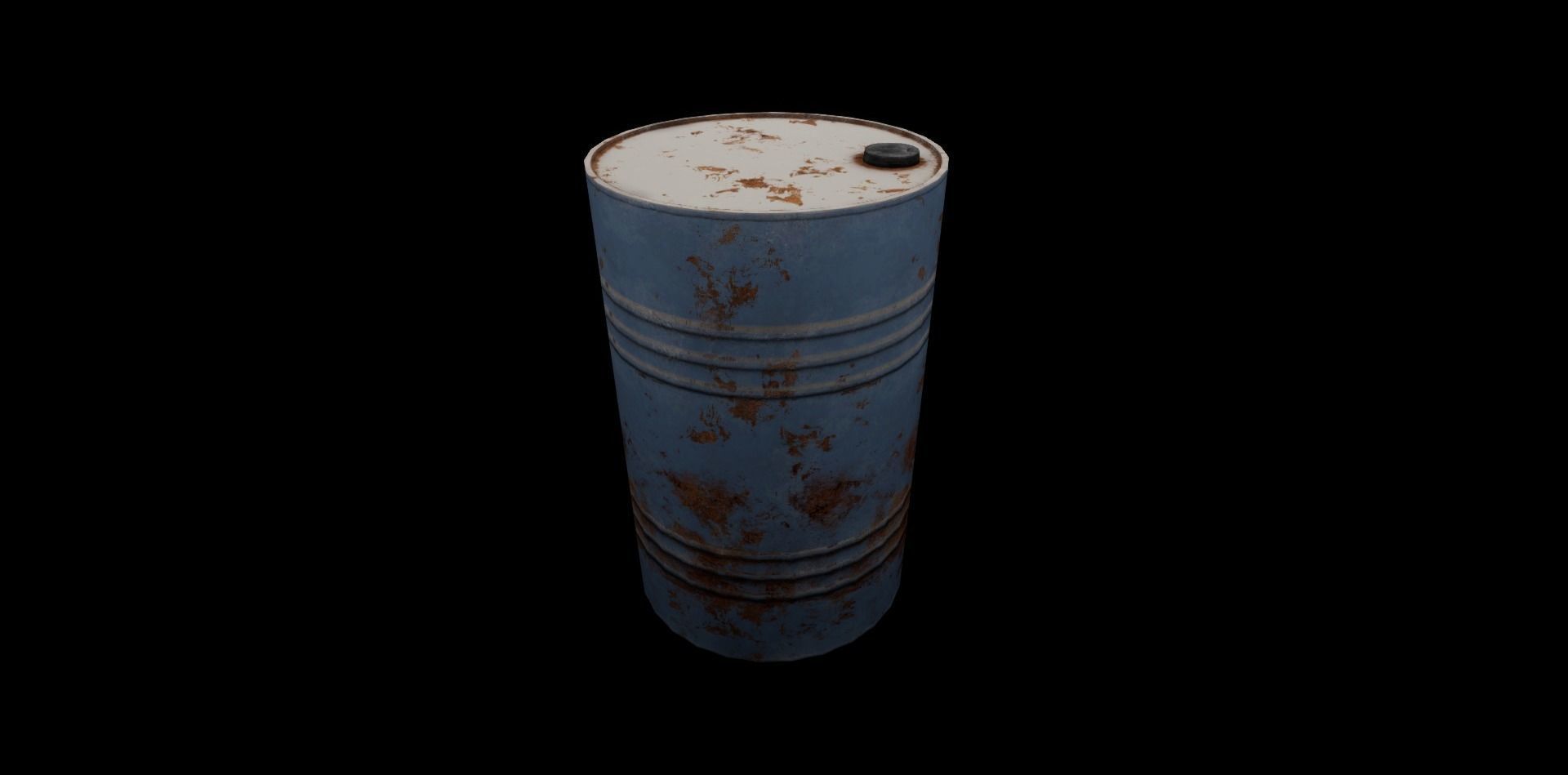Rusty Metal Barrel - Game Ready Low-poly 3D model_3