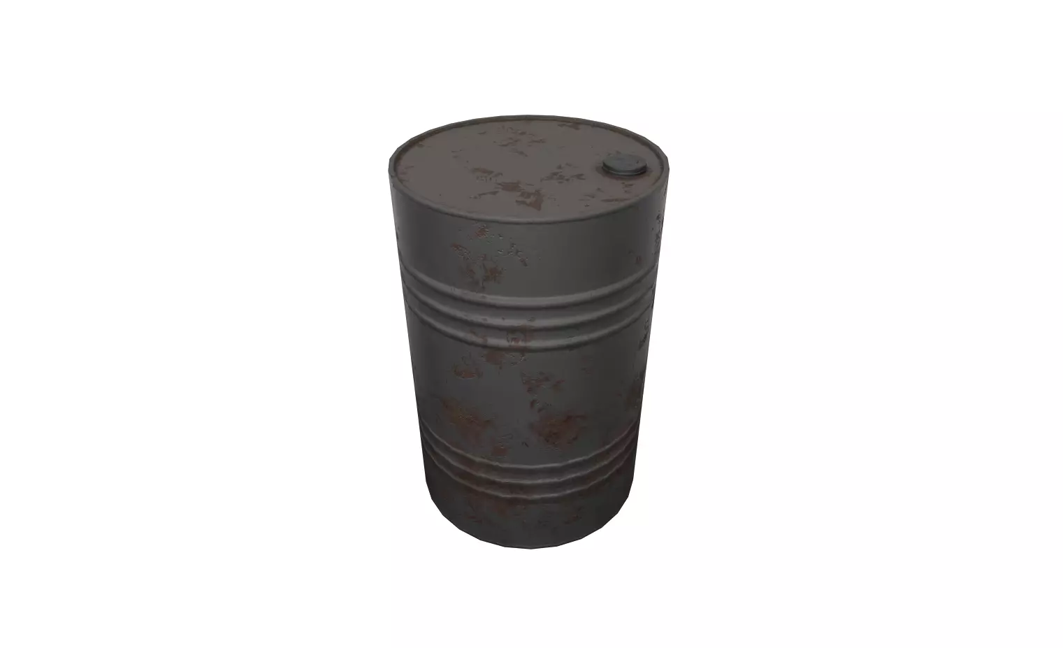 Rusty Metal Barrel - Game Ready Low-poly 3D model_0