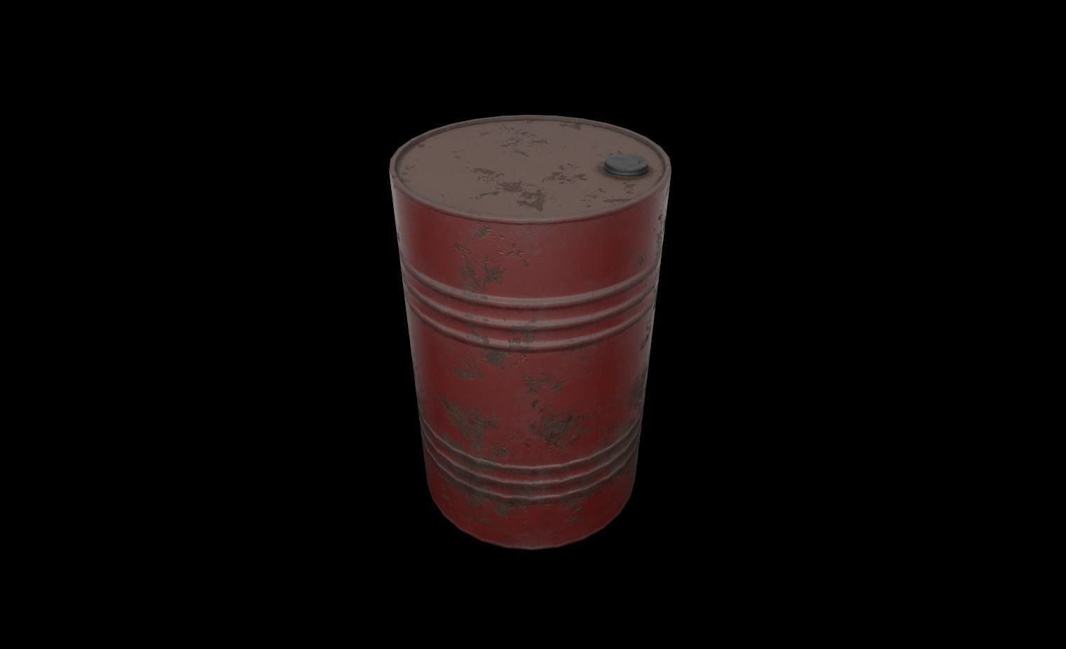 Rusty Metal Barrel - Game Ready Low-poly 3D model_2