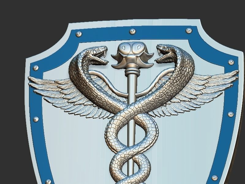 Medical symbol shield 3D print model_7