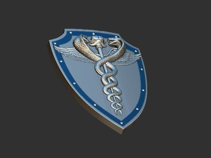 Medical symbol shield 3D print model_2