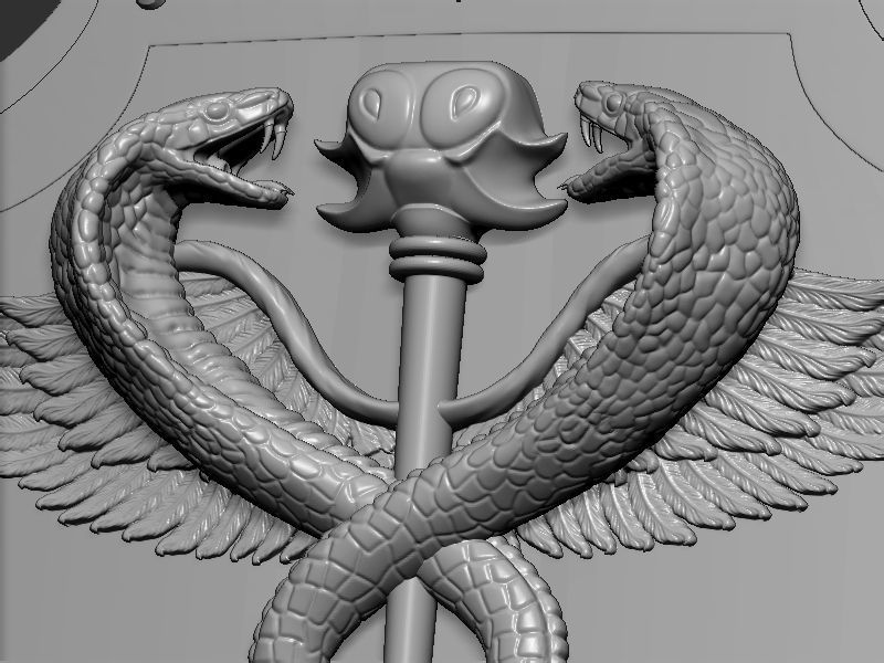 Medical symbol shield 3D print model_13