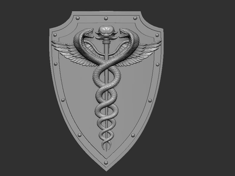 Medical symbol shield 3D print model_11