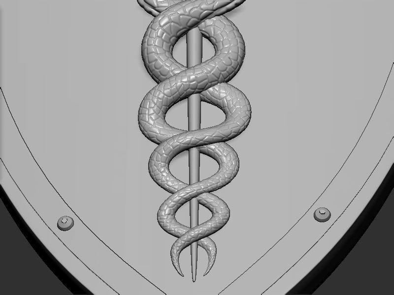 Medical symbol shield 3D print model_16