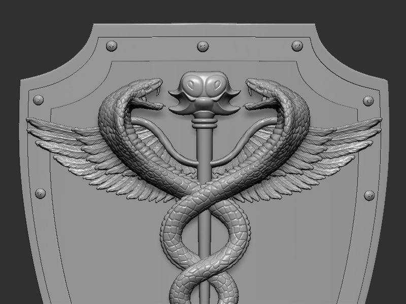 Medical symbol shield 3D print model_10