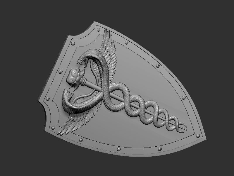 Medical symbol shield 3D print model_14