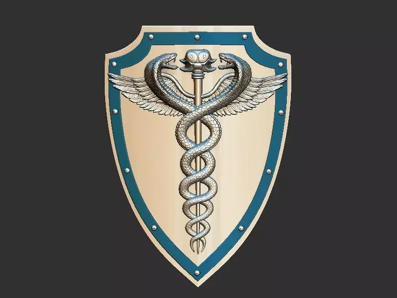 Medical symbol shield 3D print model_0