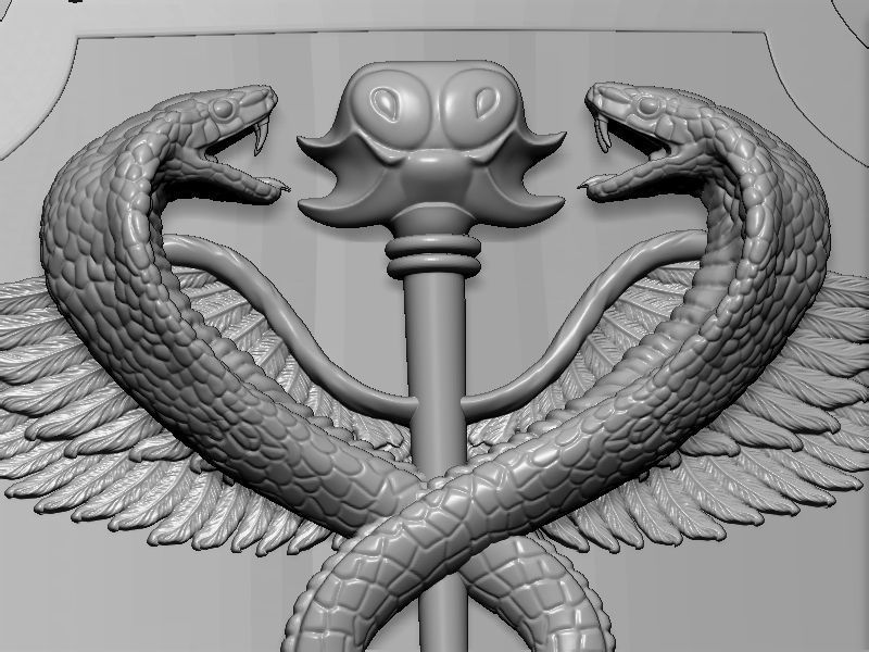Medical symbol shield 3D print model_12